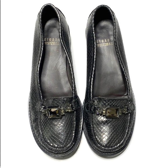 Stuart Weitzman Black Loafers Size 35.5 - Picture 1 of 8